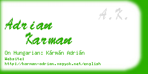 adrian karman business card